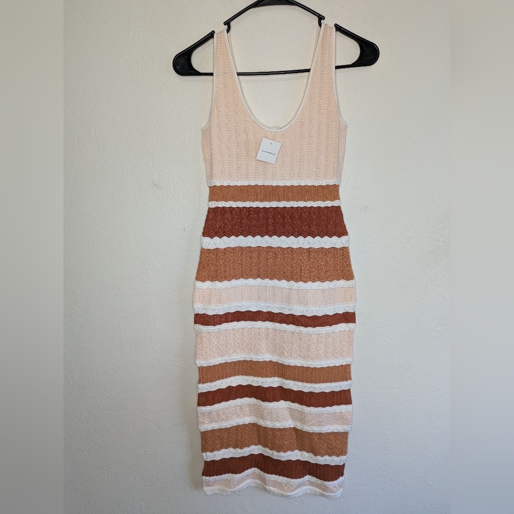 NWT Club Monaco Mixed Stitch Midi Dress Women's Size XS